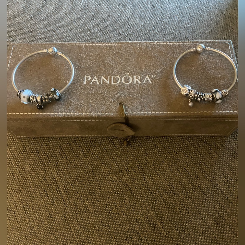 2 Pandora Bracelets with Jewelry Box